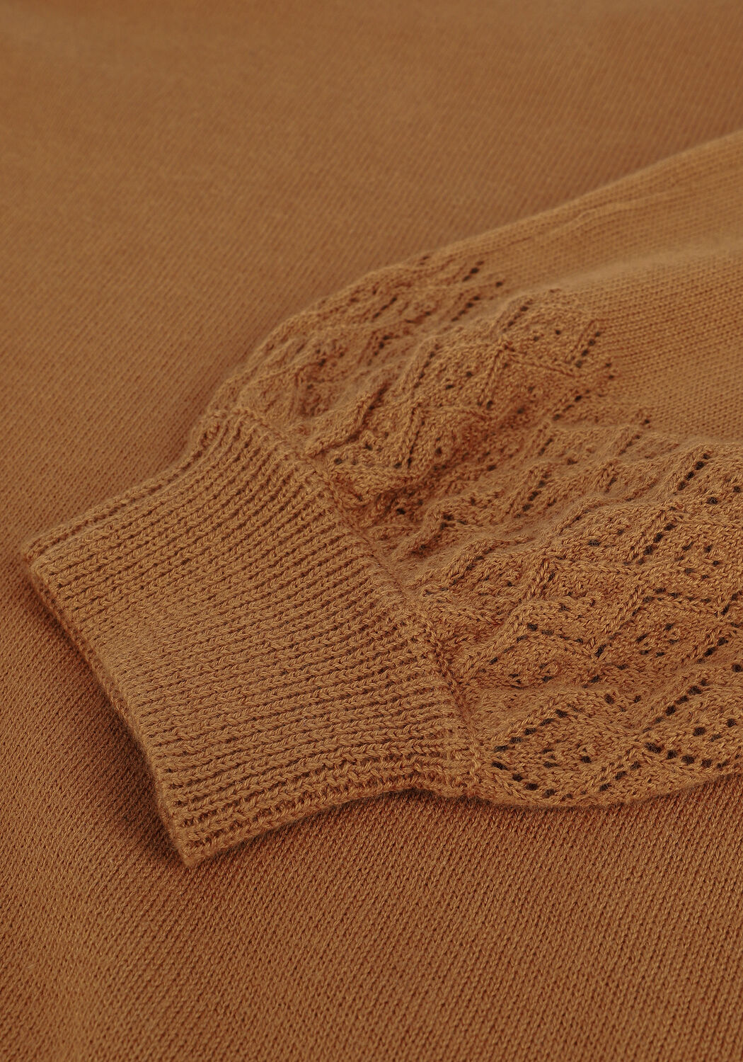 Camelfarbene OBJECT Pullover SHARON L/S KNIT PULLOVER - large