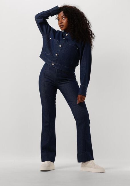 Blaue VANILIA Jeansjacke RINSED DENIM JACKET - large