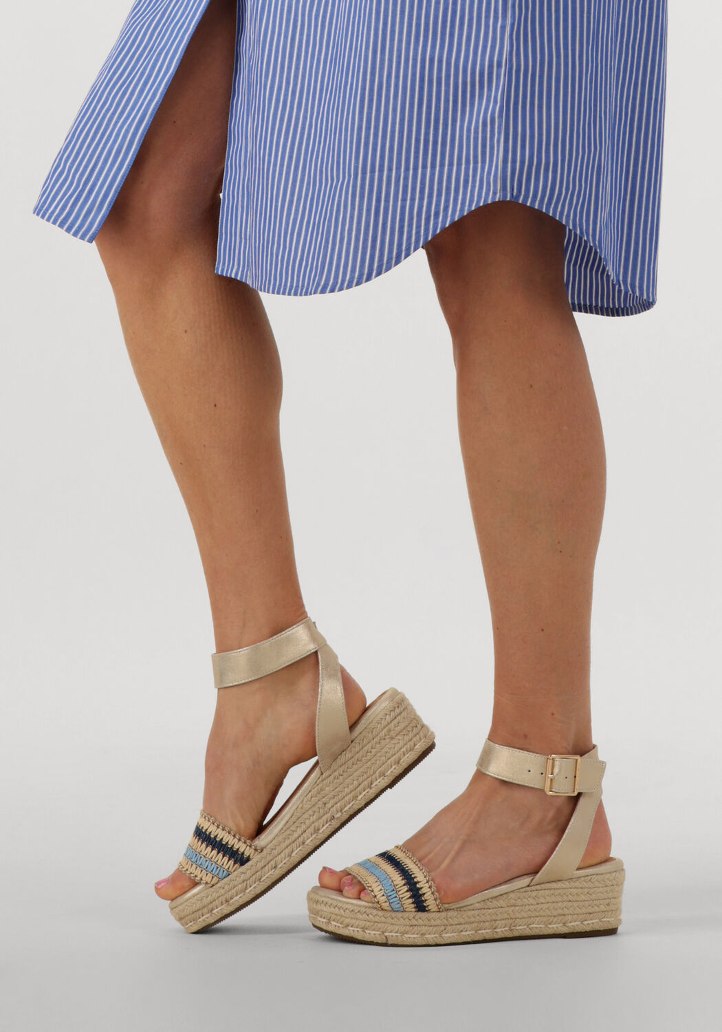 Goldfarbene AYANA Sandaletten mit Absatz 0047-71 - large