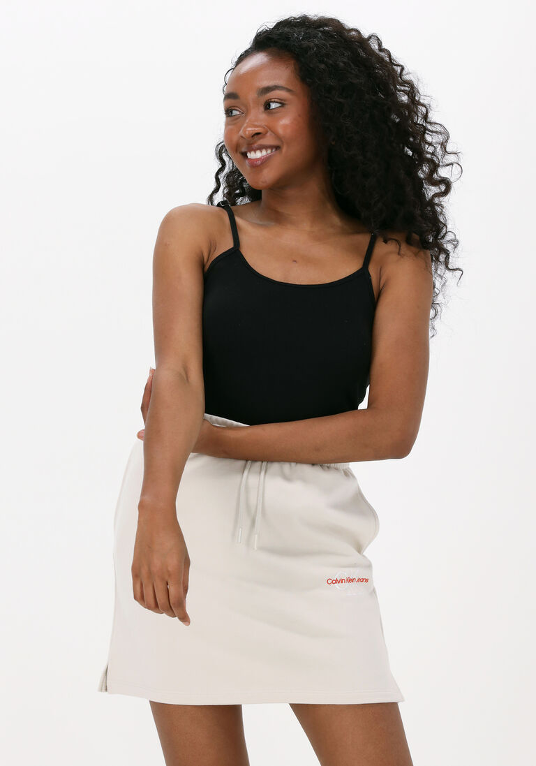 schwarze calvin klein top ck rib strappy top
