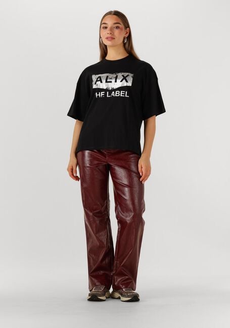 Bordeaux ALIX THE LABEL Straight leg jeans FAUX LEATHER PANTS - large
