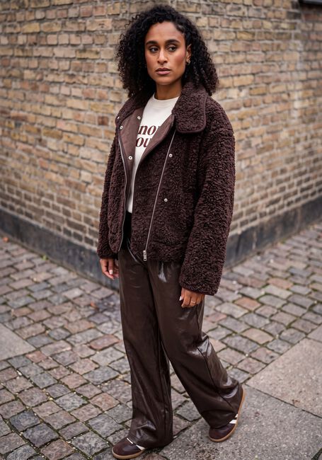 Braune OBJECT Teddy-Jacke OBJIDUNA SHORT JACKET - large