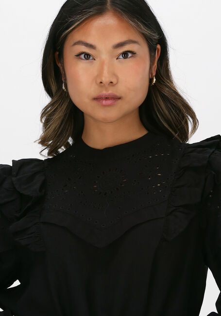 Schwarze SCOTCH & SODA Blusen EMBROIDERED VOLUMINOUS SLEEVED - large