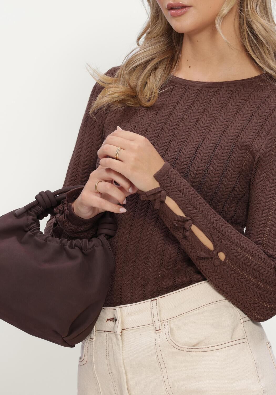 Braune Y.A.S. Pullover YASNORLA LS KNIT PULLOVER - large