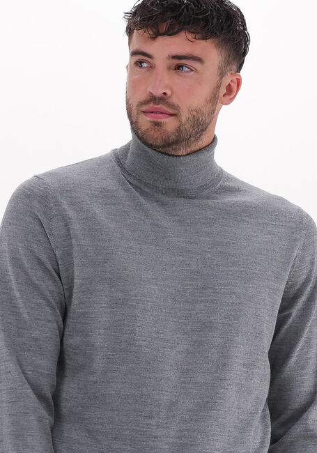 Graue SELECTED HOMME Rollkragenpullover TOWN MERINO COOLMAX KNIT ROLL B - large