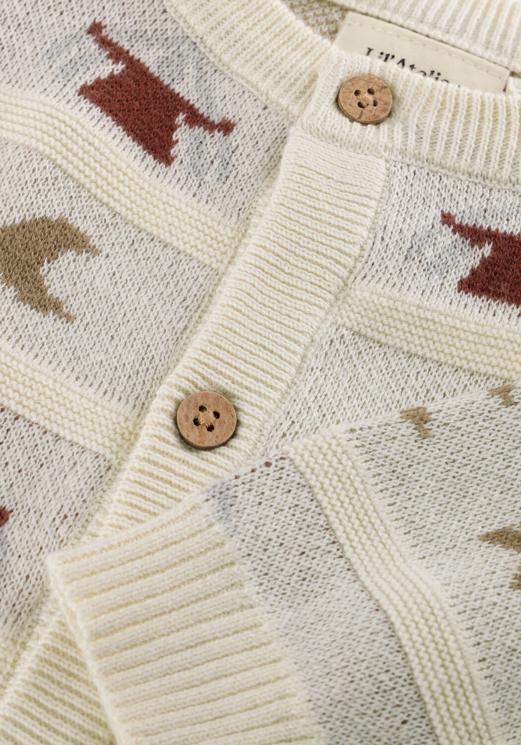 Creme LIL' ATELIER Strickjacke NBMLAMAI LS KNIT CARD LIL - large