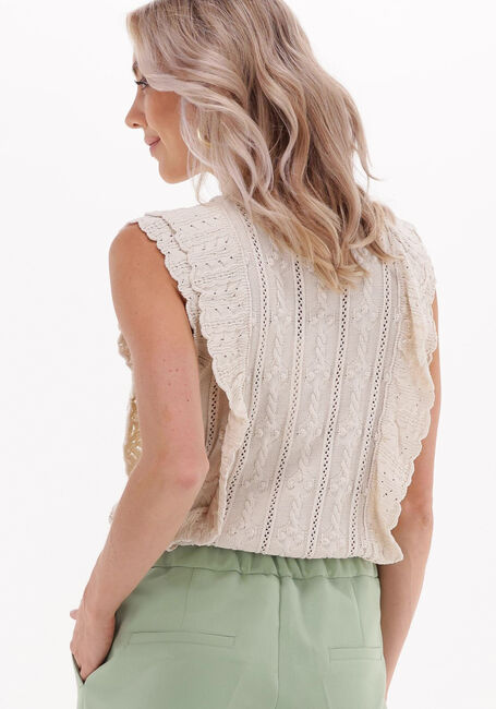 Weiße SUMMUM Top SLEEVELESS RUFFLE TOP VISCOSE POLYAMIDE KNIT - large