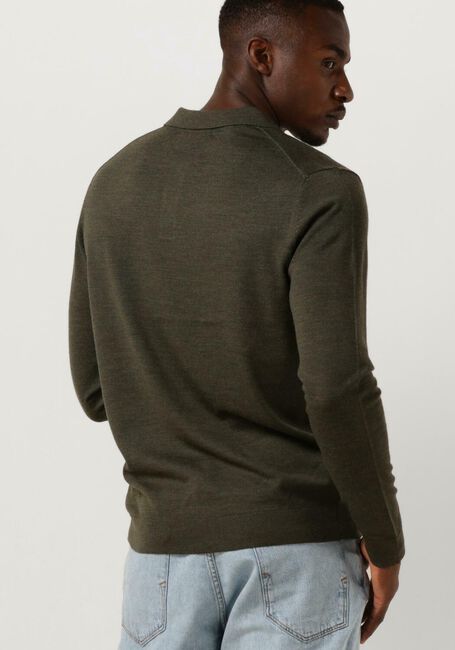 Dunkelgrün SELECTED HOMME Polo-Shirt SLHTOWN MERINO COOLMAX KNIT POLO NOOS - large