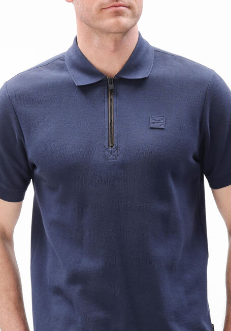 Blaue PME LEGEND Polo-Shirt WAFFLE STRUCTURE PIQUE - large