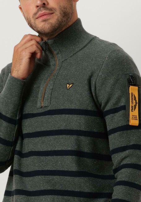 Grüne PME LEGEND Pullover HALF ZIP COLLAR COTTON RIB KNIT - large