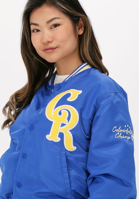 Blaue COLOURFUL REBEL Jack FELICIA PATCH SATIN BOMBER JACKET - large