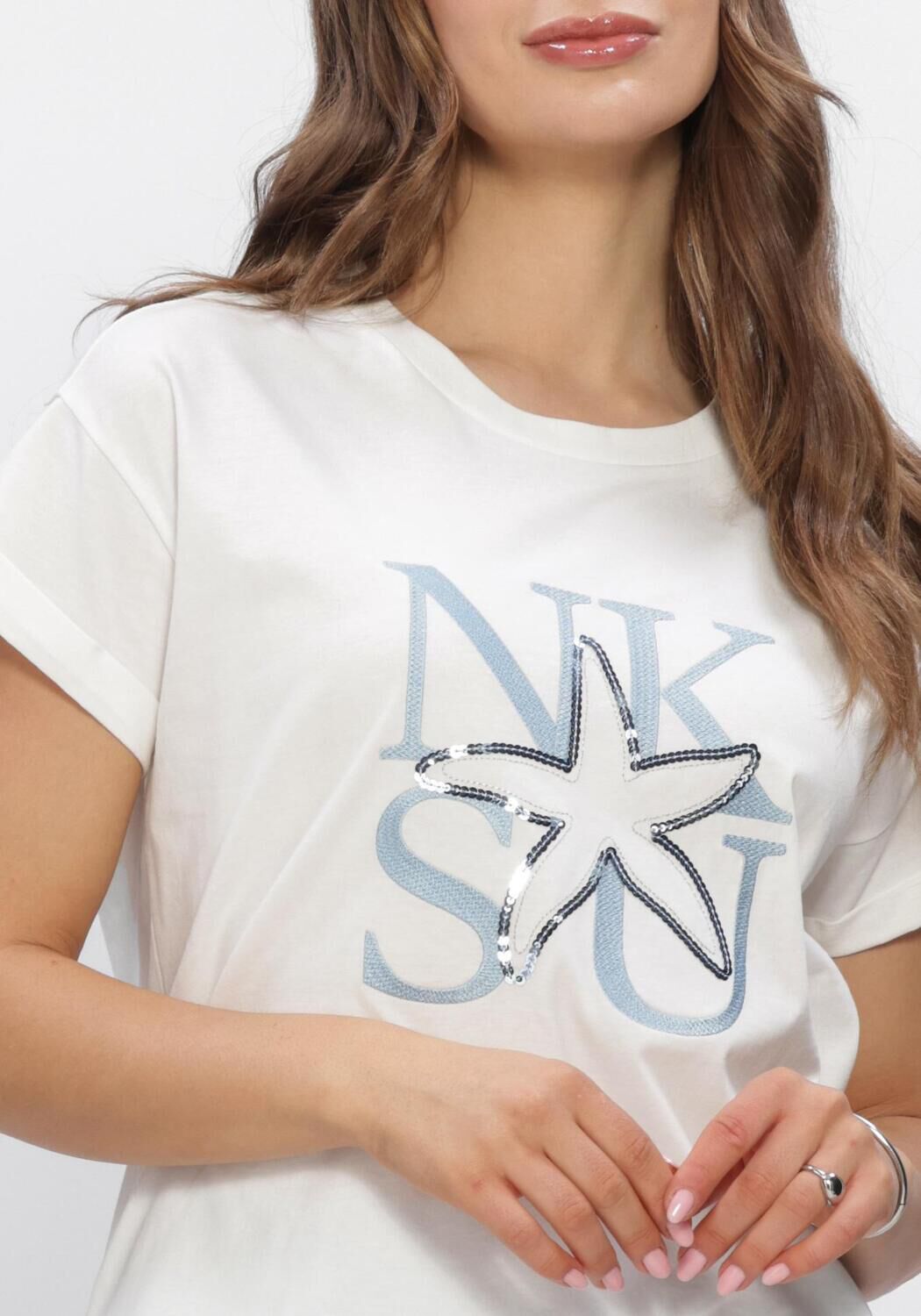 Wei&szlig;e NUKUS T-shirt CLAIRE SHIRT - large