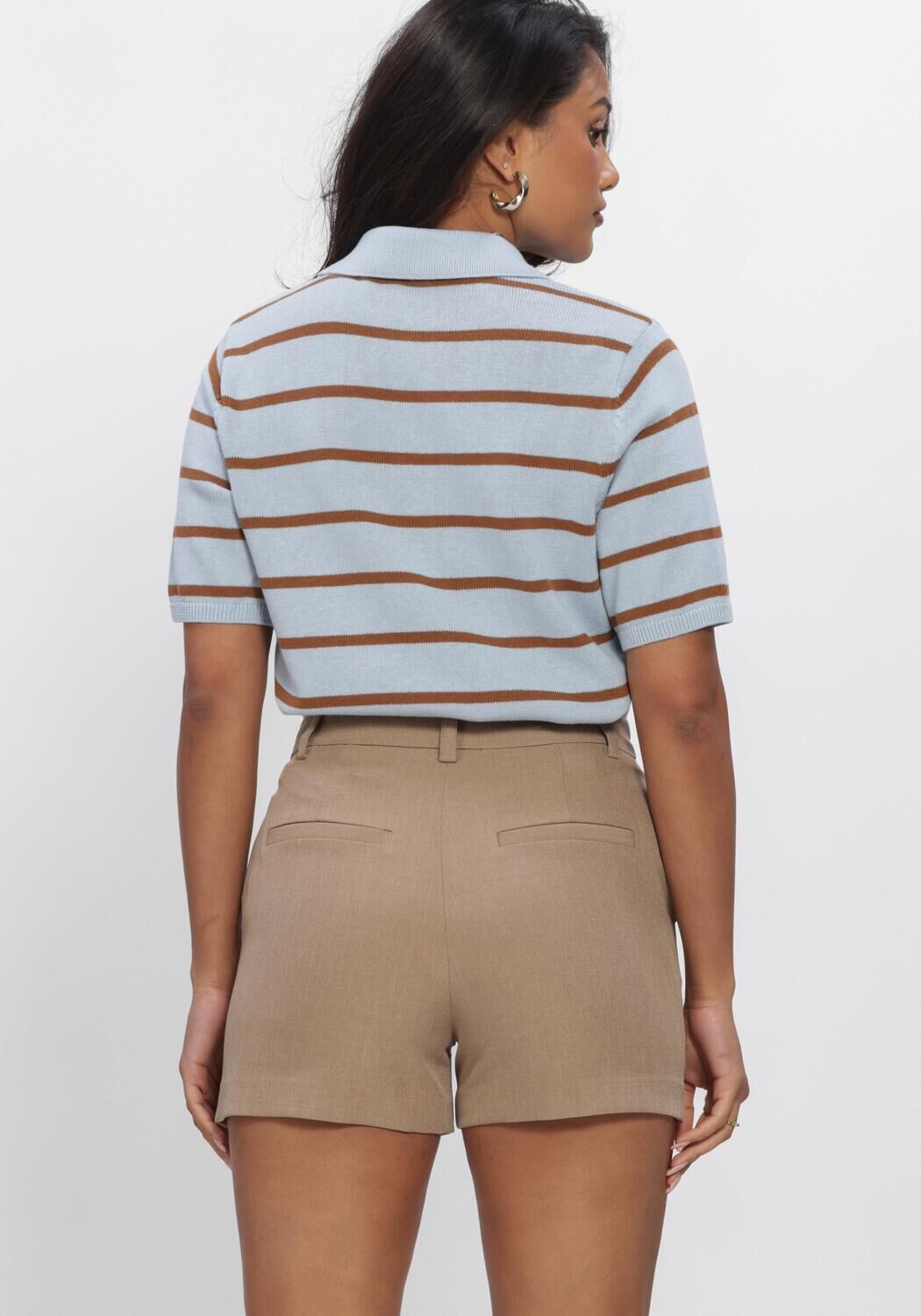 Mehrfarbige/Bunte MODSTR&Ouml;M Tops & T-shirts MALVAMD SS STRIPE POLO - large