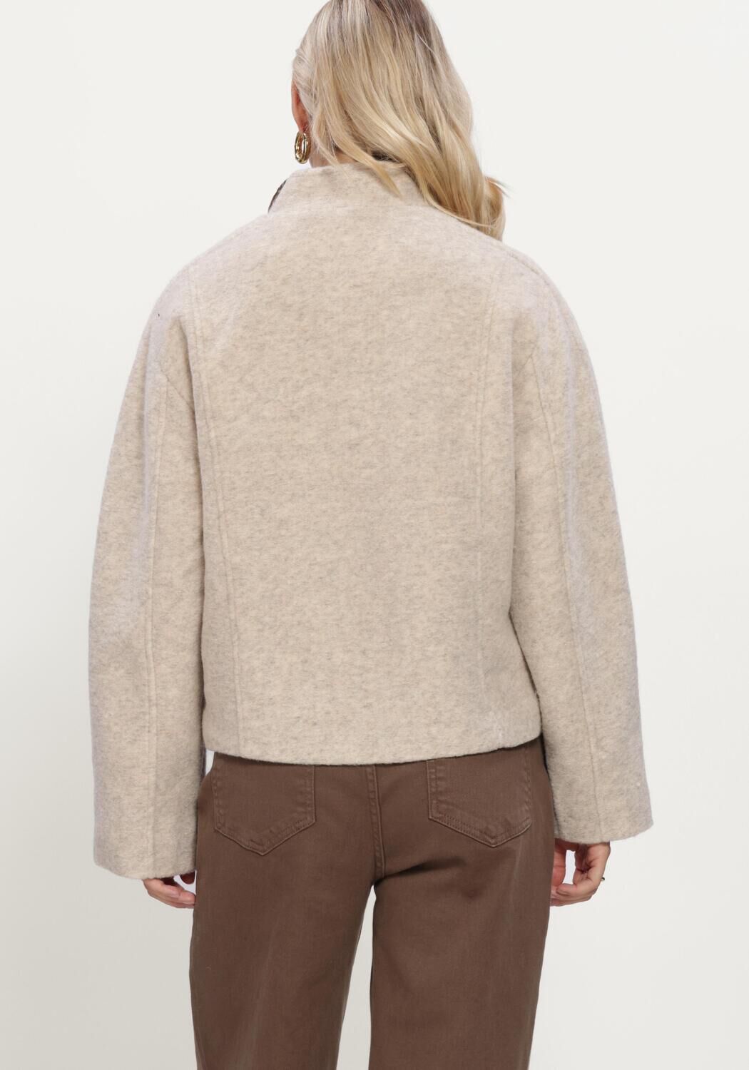 Ecru SELECTED WOMEN Jack SLWJACQUELINE WOOL BLEND - large