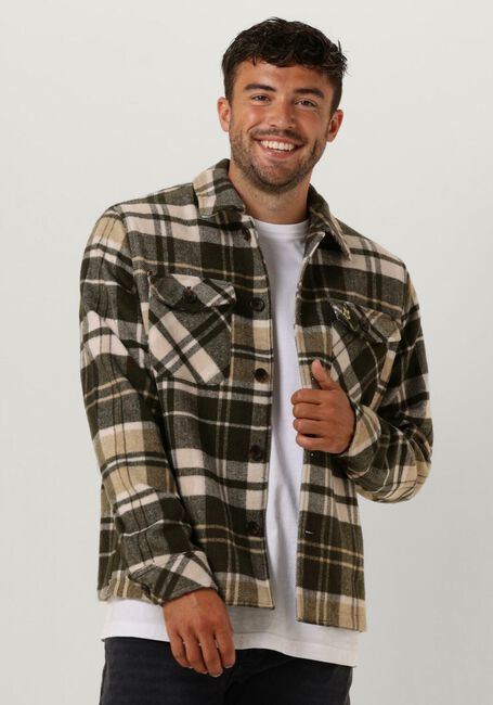 Grüne SCOTCH & SODA Overshirt BRUSHED WOOL-BLEND CHECKED OVERSHIRT - large