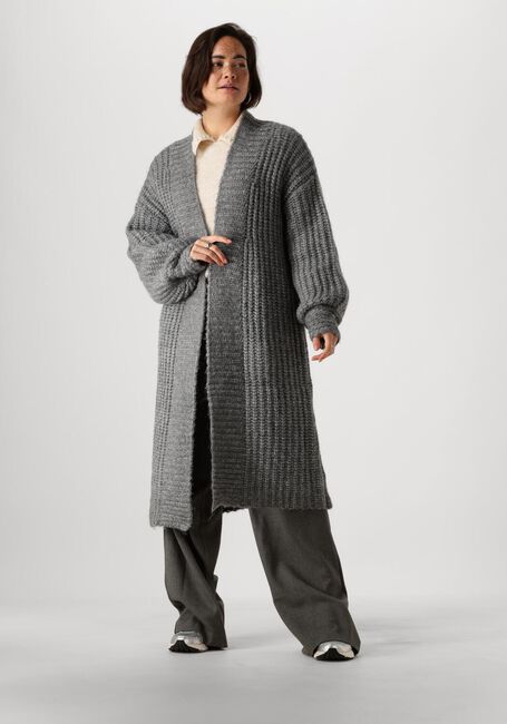 Graue Y.A.S. Strickjacke YASDALLY LS LONG KNIT CARDIGAN - large