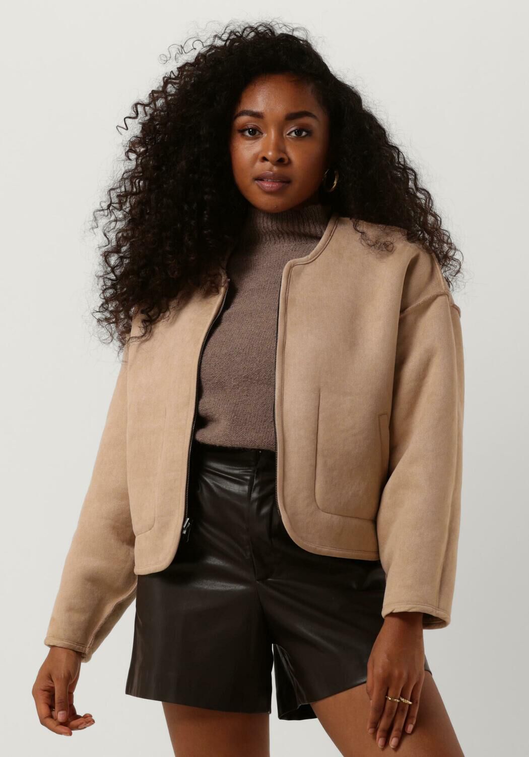 Sand KNIT-TED Jack TEDDIE JACKET - large