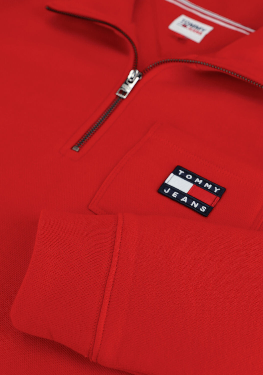Rote TOMMY JEANS Sweatshirt TJW RELAXED BADGE QUARTER ZIP - large