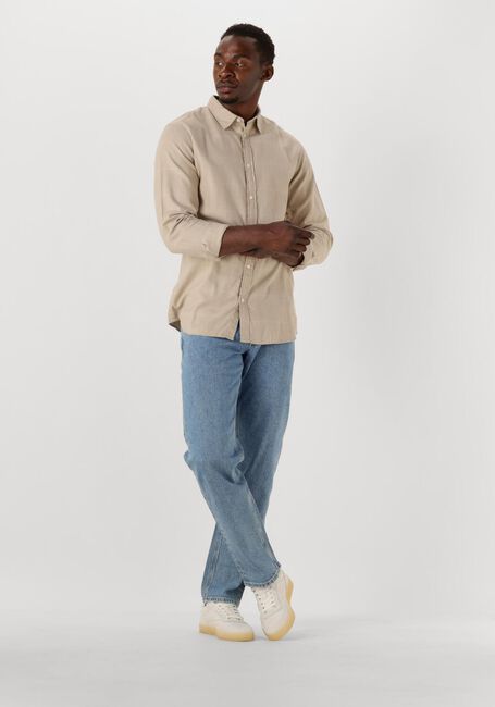 Beige SELECTED MEN Casual-Oberhemd SLHSLIMOWEN-BRUSHED SHIRT LS NOOS - large