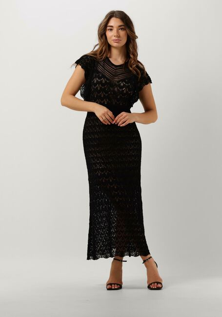 Schwarze LIU JO Maxikleid ECS ABITO MAGLIA LUNGO TRAFOR - large