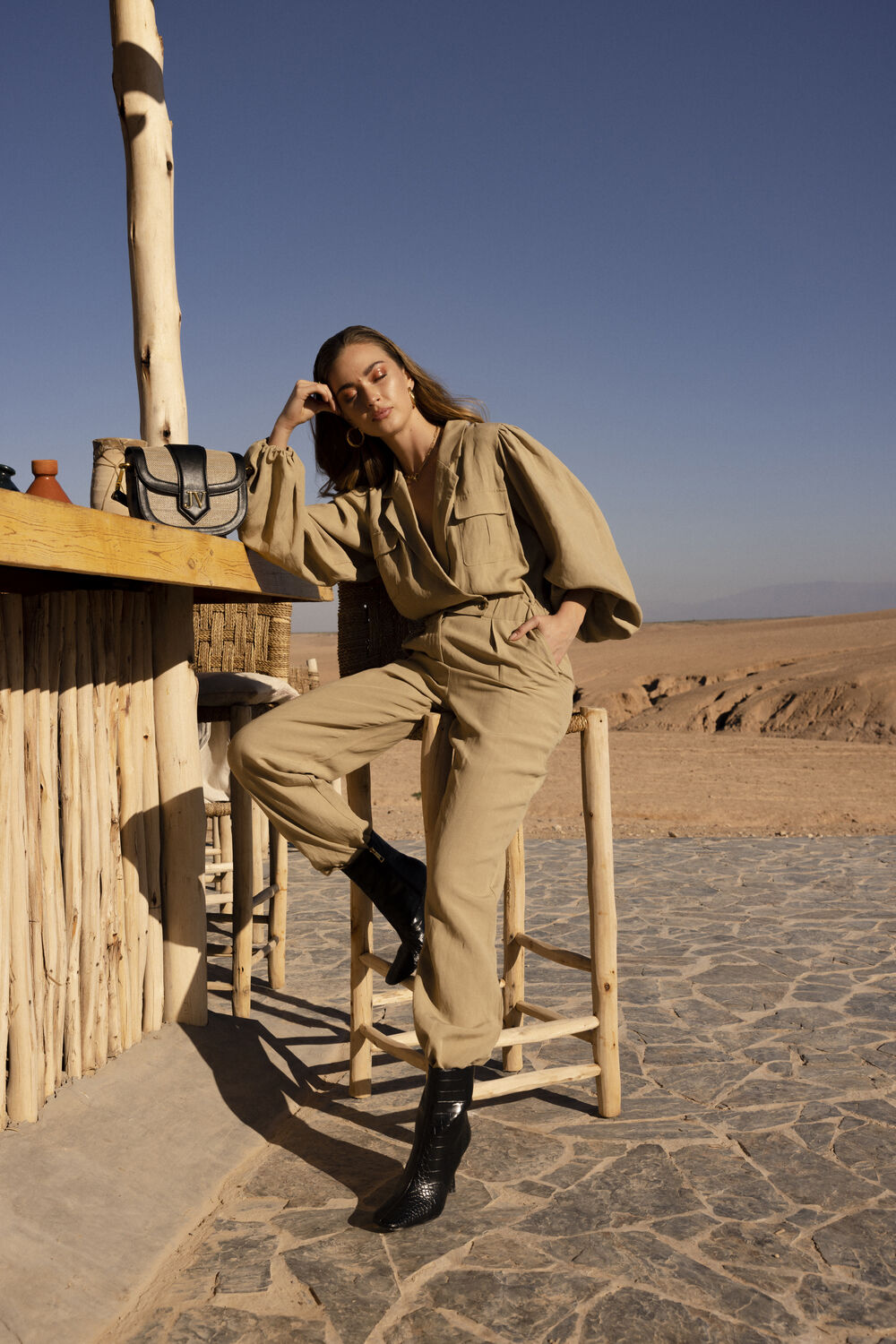 Khaki NOTES DU NORD Jumpsuit GLEENA JUMPSUIT - large