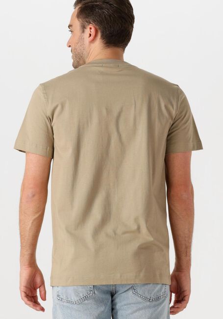 Beige CALVIN KLEIN T-shirt WOVEN LABEL REGULAR TEE - large