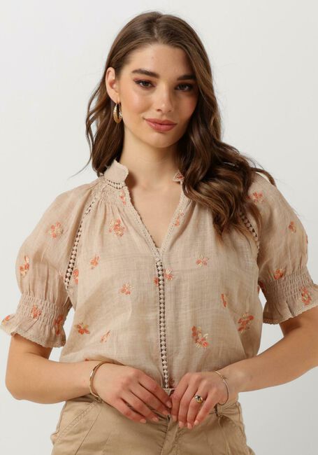 Sand NUKUS Top CAROLINA TOP EMBROIDERY - large