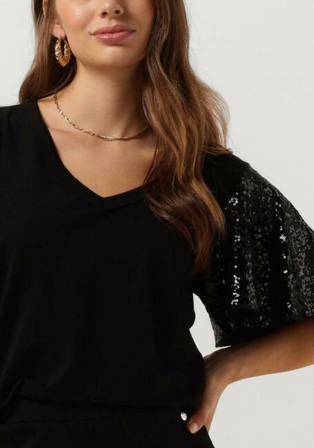 Schwarze MOS MOSH T-shirt PINTER O-S SEQUIN TEE - large