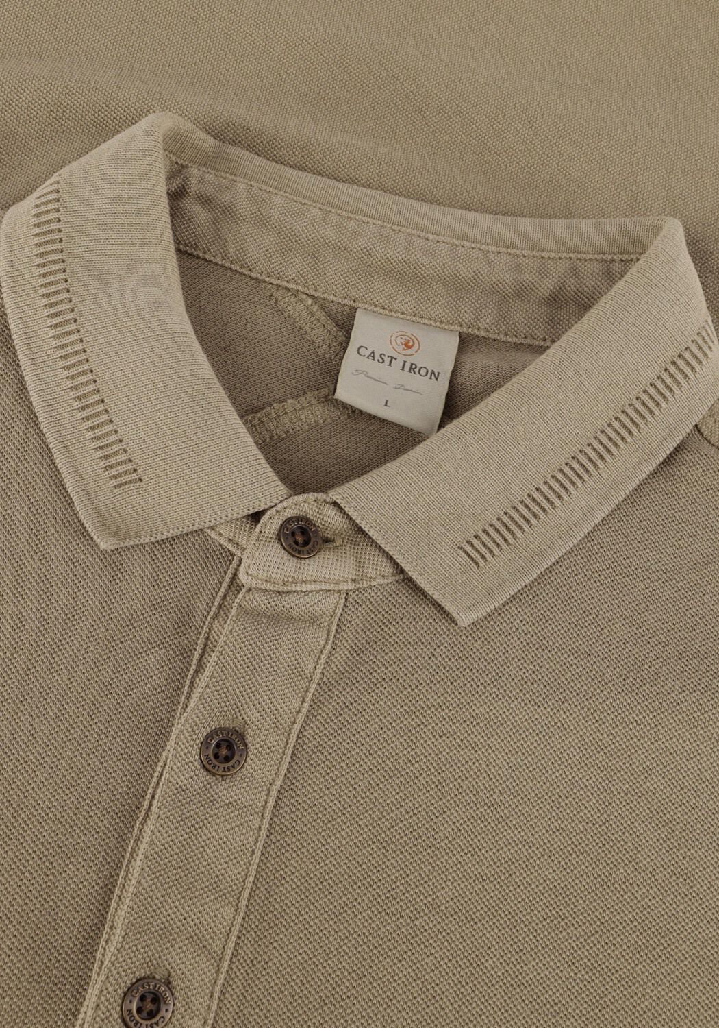 Olive CAST IRON Polo-Shirt SHORT SLEEVE POLO INJECTED COTTON PIQUE - large