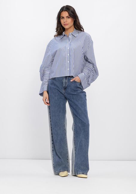 Blaue ALIX THE LABEL Blusen LADIES WOVEN FANCY STRIPED BLOUSE - large