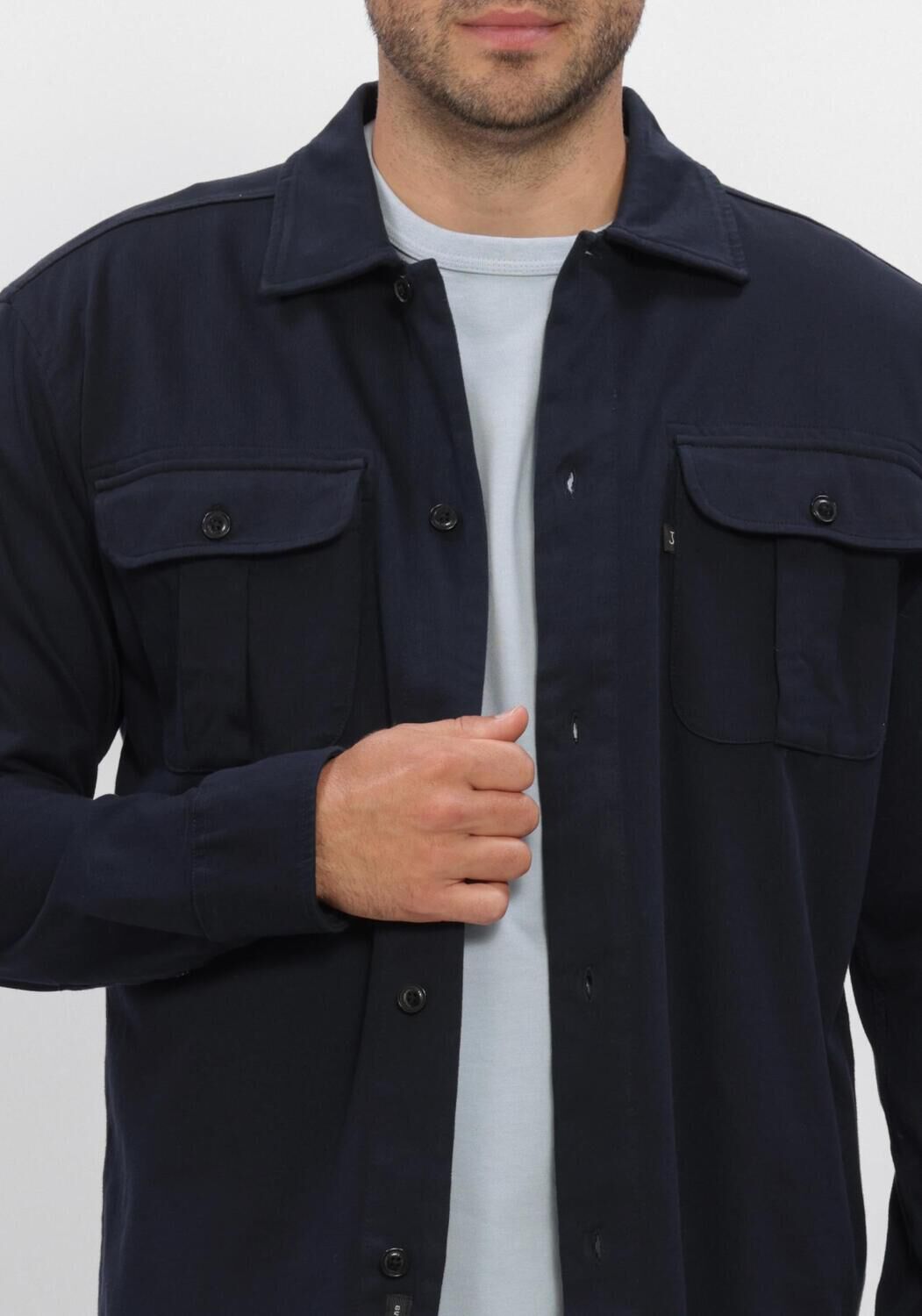 Dunkelblau BUTCHER OF BLUE Overshirt PHIL PEACHED JERSEY OVERSHIRT - large