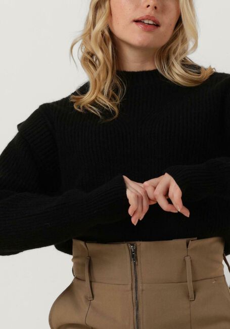 Schwarze COLOURFUL REBEL Pullover TOBY SLEEVE DETAIL KNITWEAR SWEATER - large