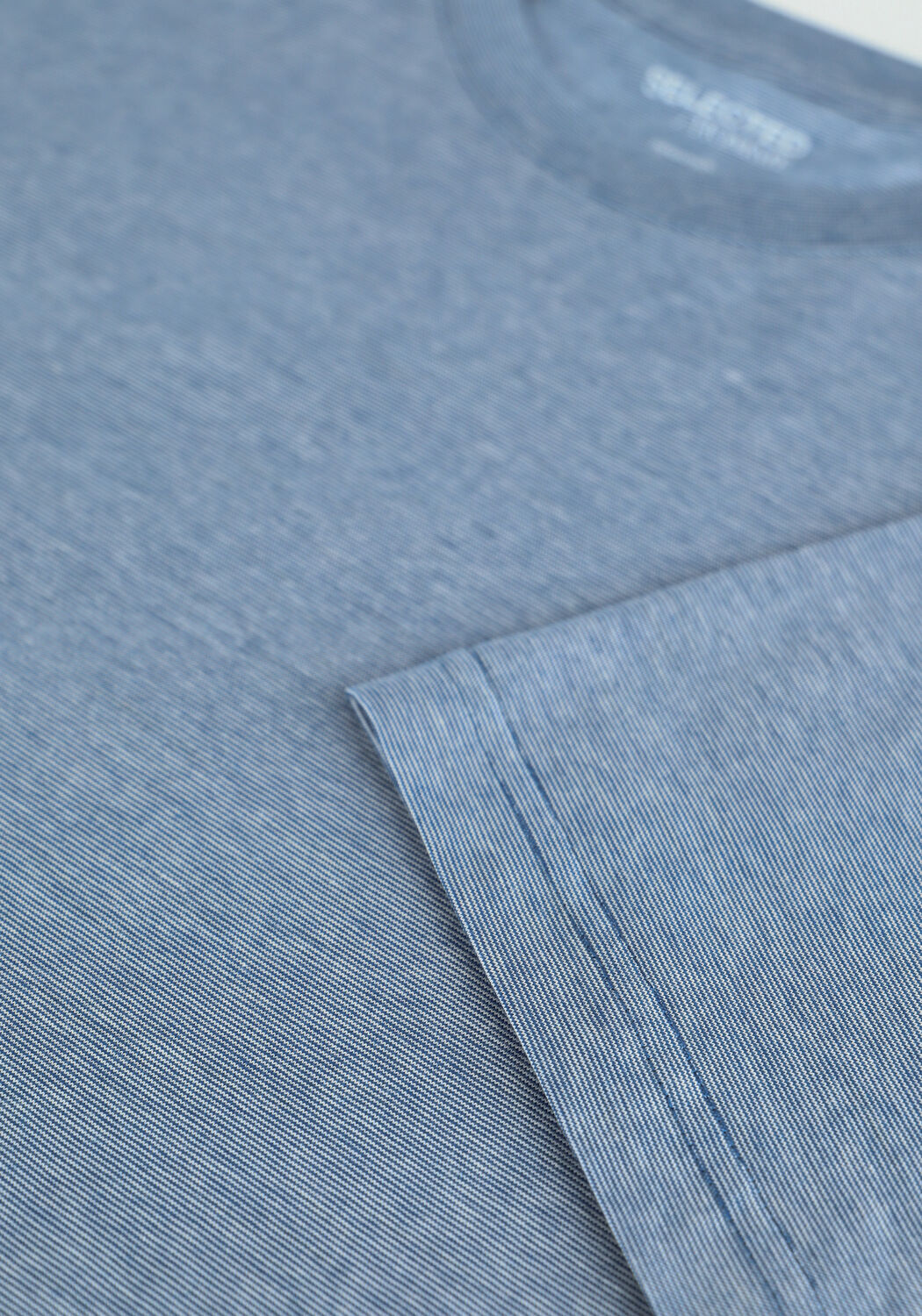 Blaue SELECTED MEN T-shirt NORMANI180 MINI STRIPE - large