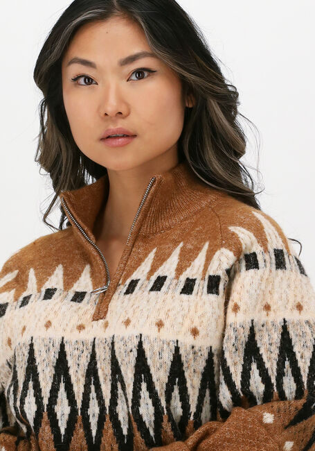 Braune OBJECT Pullover ISA L/S KNIT PULLOVER - large