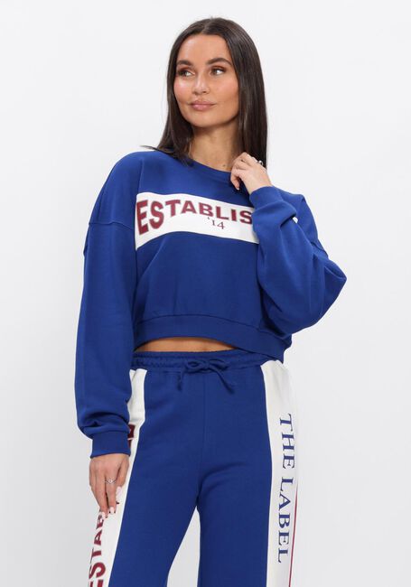 Blaue ALIX THE LABEL Sweatshirt LADIES KNITTED LOGO TAPE SWEATER - large