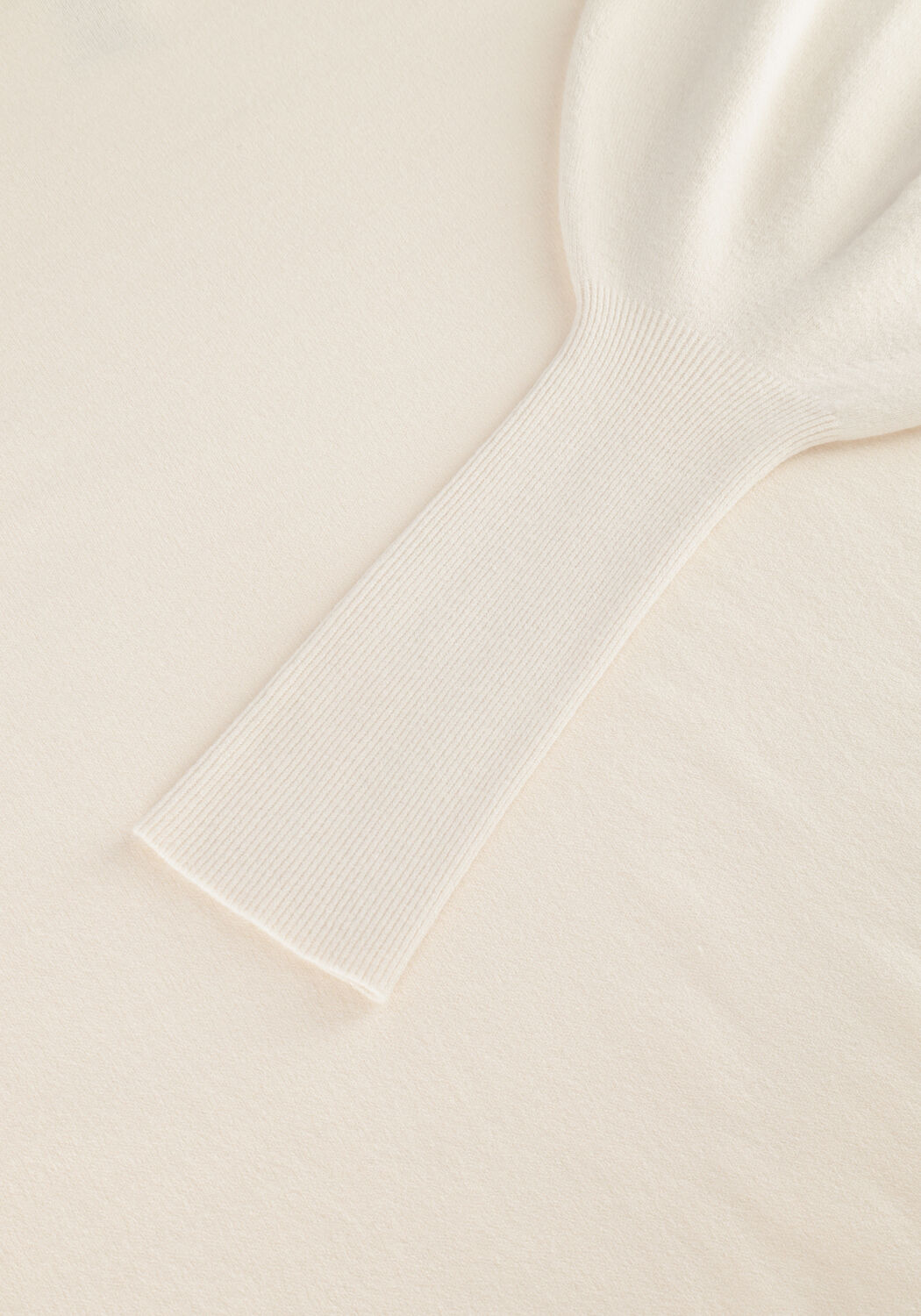 Ecru SUMMUM Rollkragenpullover PULLOVER PUFFY SLEEVES CIRCULAR KNIT - large