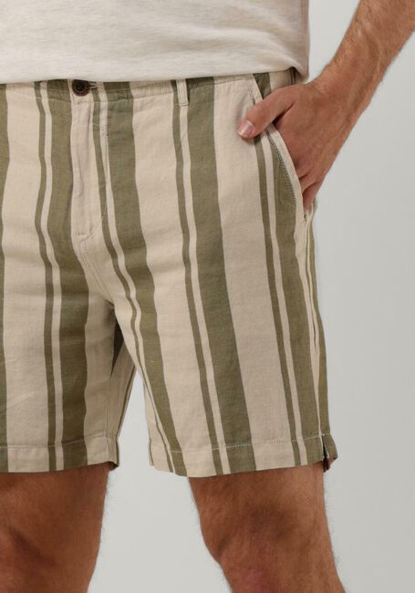 Grüne CAST IRON Kurze Hose CHINO SHORTS LINEN STRIPE - large