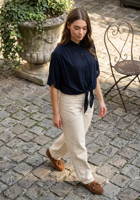 Dunkelblau ANOTHER LABEL Blusen ALBATHYLLE CHECK SHIRT S/S - large