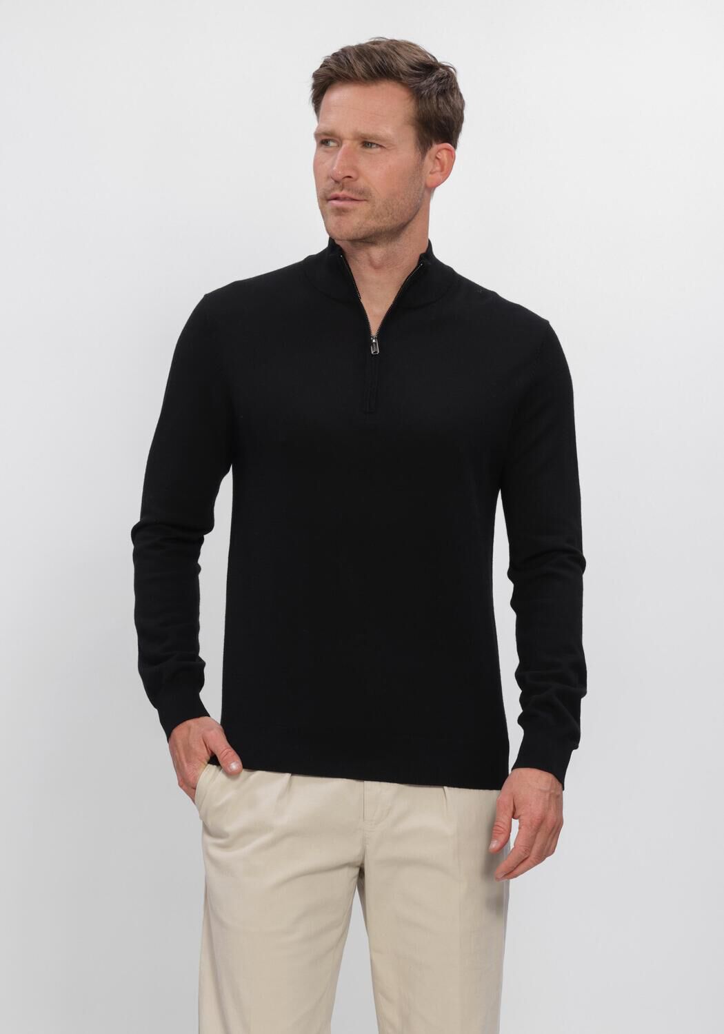Schwarze PROFUOMO Pullover EXTRAFINE MERINO - large