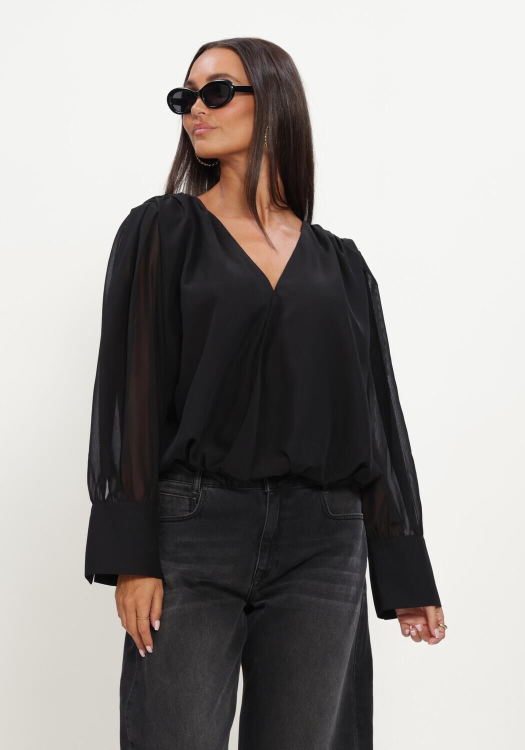 Schwarze MY ESSENTIAL WARDROBE Blusen MWRASOLI BLOUSE - large