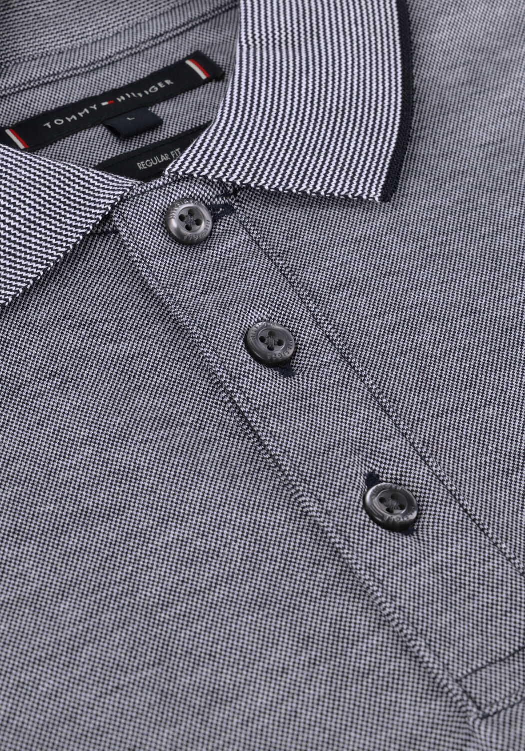 Graue TOMMY HILFIGER Polo-Shirt OXFORD LOGO COLLAR REG POLO - large