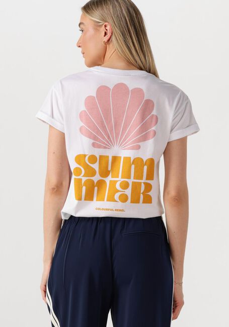 Weiße COLOURFUL REBEL T-shirt SUMMER SHELL BOXY TEE - large