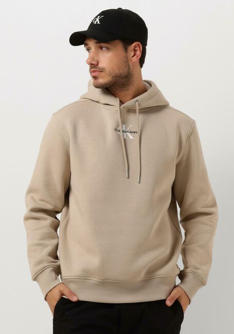 Taupe CALVIN KLEIN Sweatshirt MONOLOGO HOODIE - large