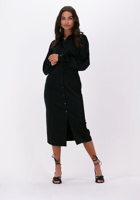 Schwarze NA-KD Midikleid BUTTONED MIDI DRESS - large
