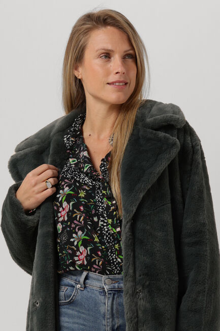 Dunkelgrün NOTRE-V Fake-Fur-Jack FUR LONG COAT - large