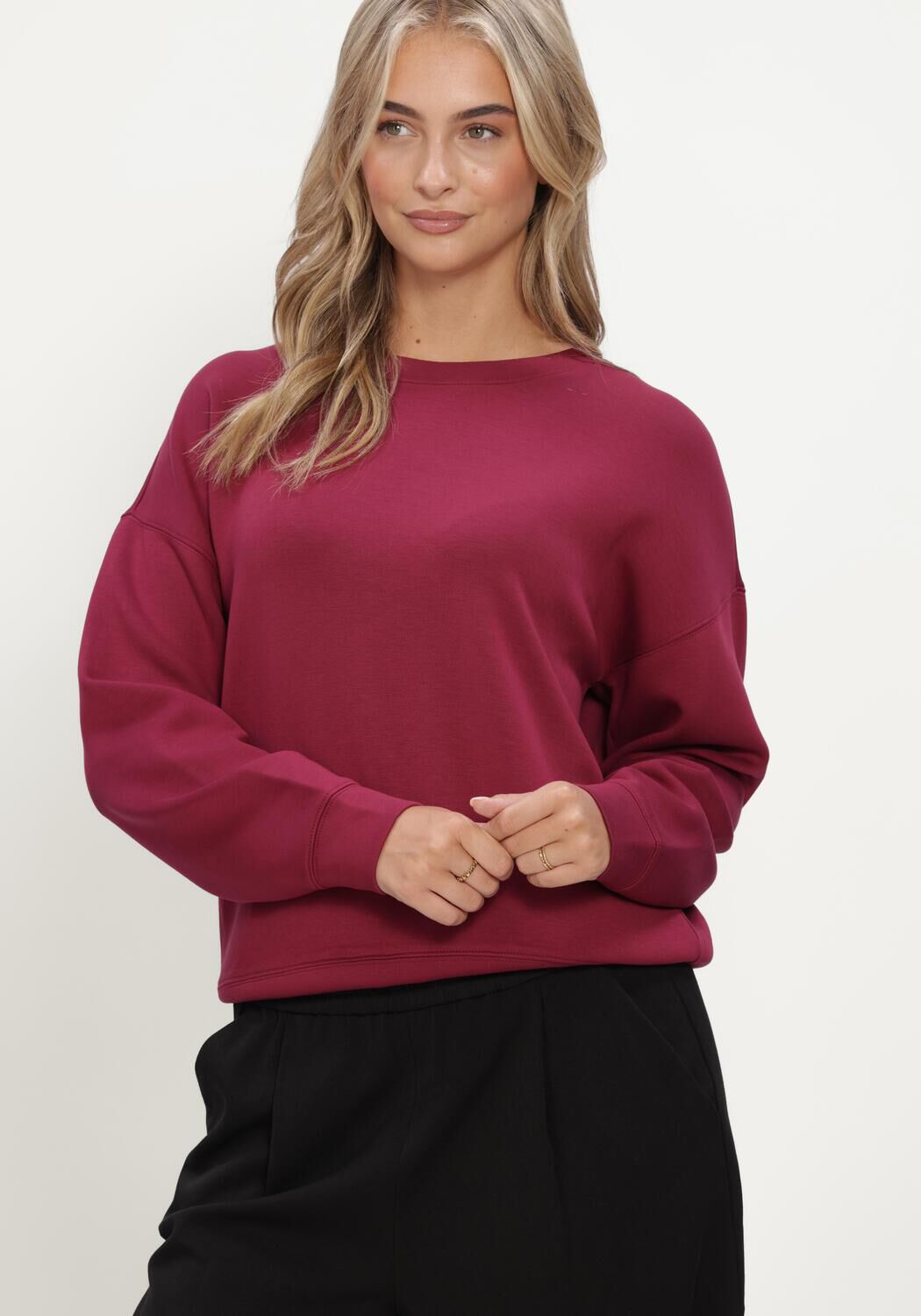 Bordeaux MSCH COPENHAGEN Pullover MSCHIMA Q SWEATSHIRT - large