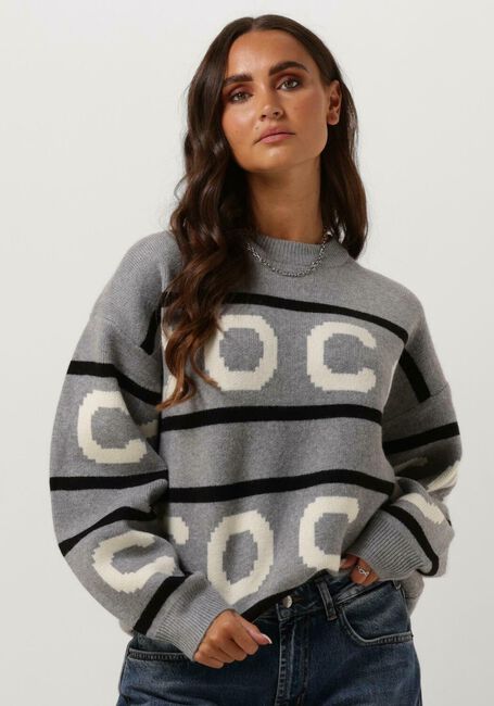 Graue CO'COUTURE Pullover ROW LOGO KNIT - large