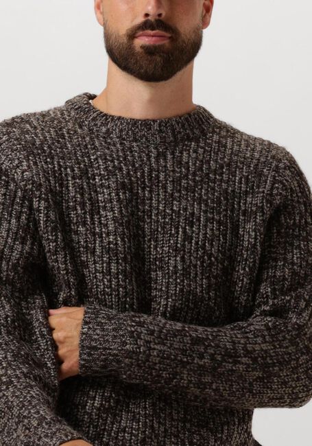 Braune ANERKJENDT Pullover AKSUNE HEAVY CREW KNIT - large