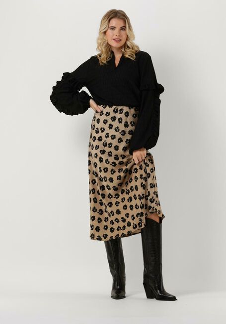 Taupe NEO NOIR Maxirock BOVARY DISTRESSED DOT SKIRT - large