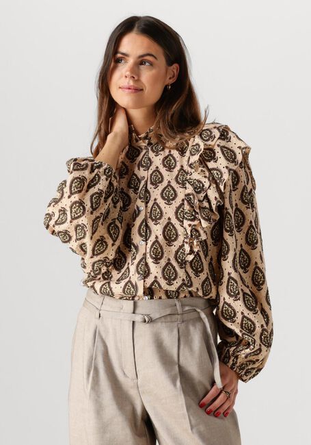 Beige SUMMUM Blusen LONGSLEEVE BLOUSE PRINT BRODERY - large